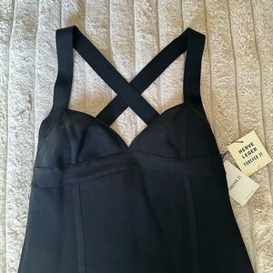 Herve Leger Black Cross-Back Dress